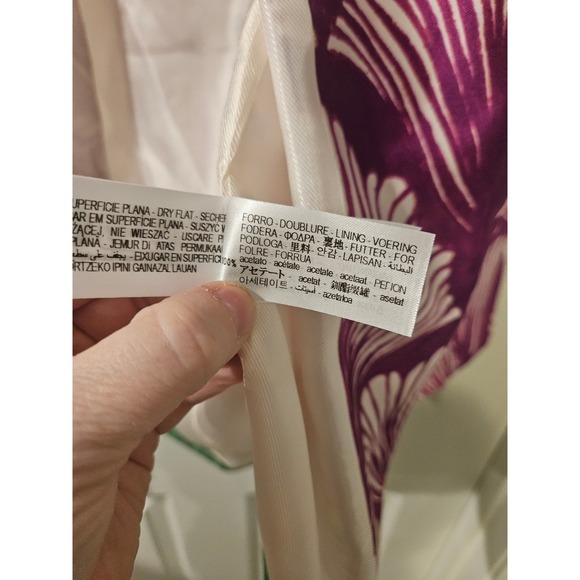 NWT Zara Satin Effect Printed Blazer Purple Art Deco Open Front Small - Picture 4 of 6